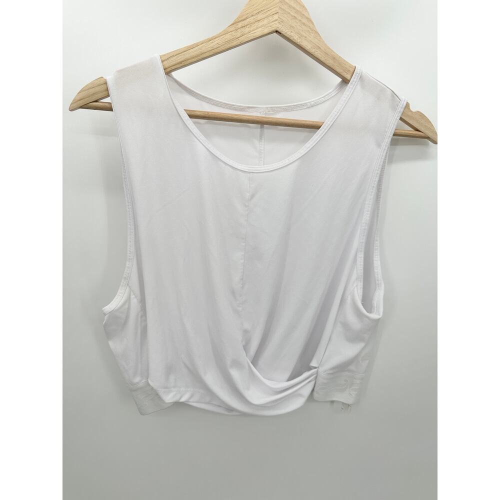 Fabletics Pia White Powertouch Light Front Twist Tank Top Women's Size X-Large